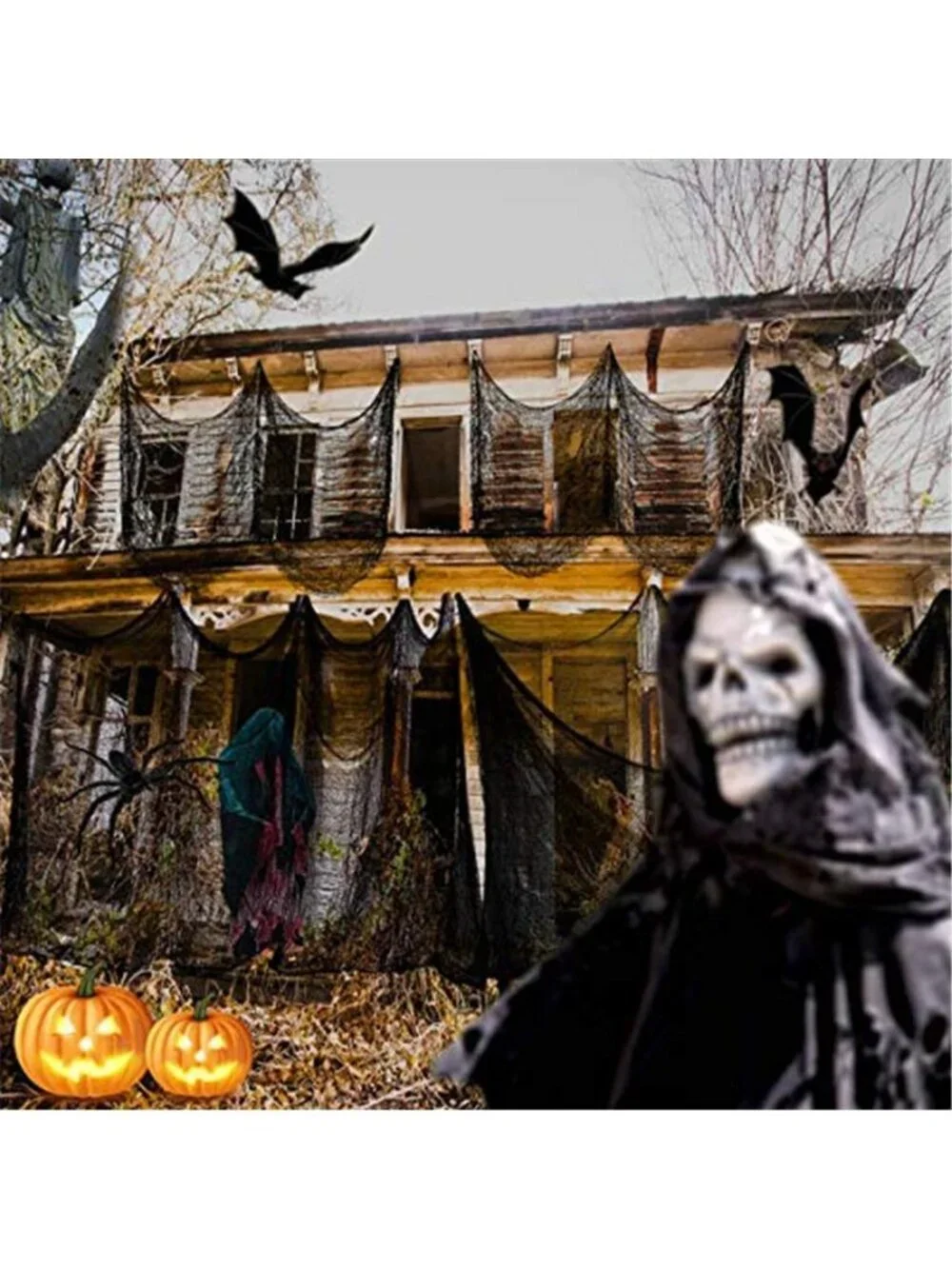 Halloween Creepy Cloth Giant (80 x 400 in.) Scary Gauze Cloth Spooky Halloween